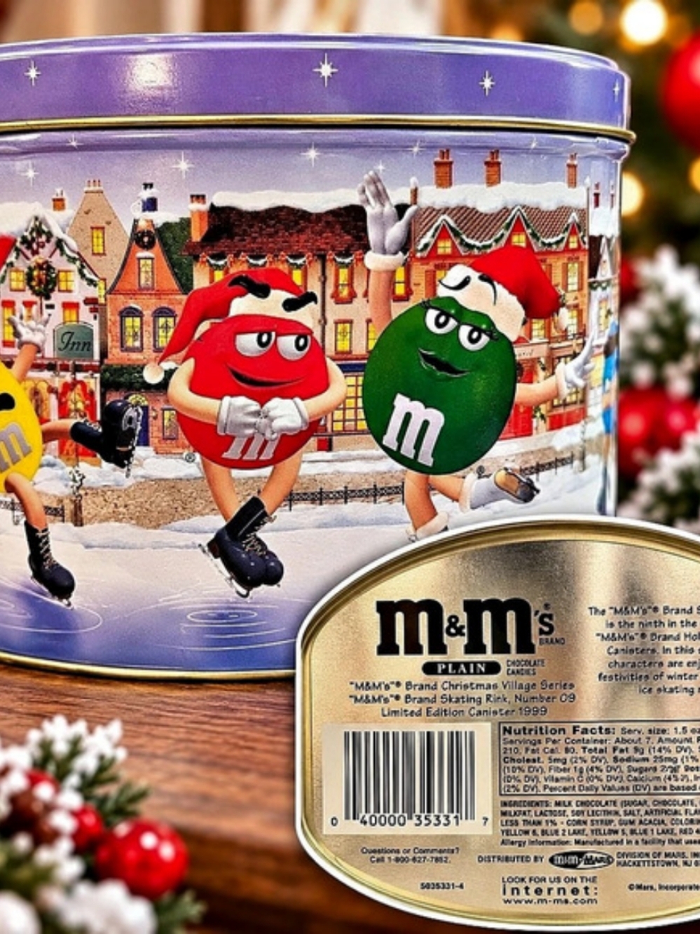 M&M's Christmas Village Skate Rink Number 09 Collectible Tin